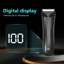 Compact Electric Body Hair Trimmer, Multi-Purpose Full Body Hair Groomer, Cordless Electric Shaver For Men, With 2 Limit Combs, USB Rechargeable, LED Power Display, LED Light, Holiday Gift