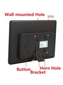 10英寸数码相框，1920x1080 IPS屏幕，电子相框，可壁挂，带遥控器，支持视频和音乐播放 - 白色 - 查看 7