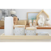 Porcelain Hygiene Care Kit Polka Dot Baby Tray Modern Boy Girl Children's Bedroom Washbasin Bathroom K066 - 軍綠色 - 查看 2