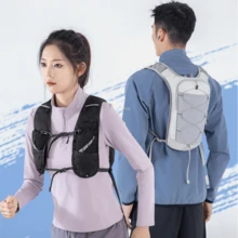 Ultralight Night Reflective Running Bag Cycling Backpack - (Without Water Bottle) Breathable, Lightweight Hiking Backpack With Water Bottle Storage Space, Black Polyester, Suitable For Outdoor Sports And Festivals, Cycling Backpack - Grey - View 10