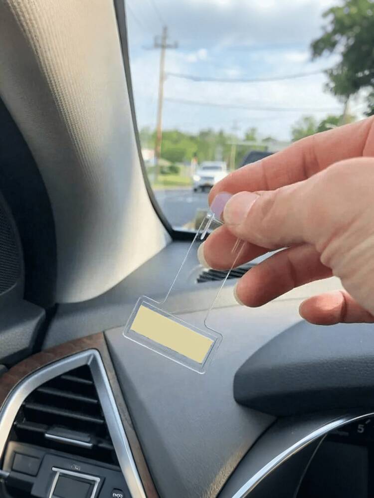 Universal Parking Lot Ticket Holder - Auto Fastener Card Bill Holder Mounting Storage Organizer - Windshield Sticker Holder - Vehicle Fixing Card Holder Installation Storage Organizer - Car Front Glass Sticker Holder - Plastic Material - Multicolor - View 2