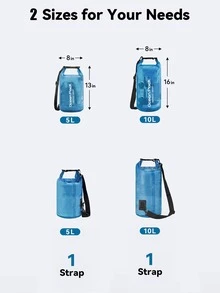 Waterproof Backpack Dry Bag For Women Men, Floating Bag Dry Backpack 5L/10L,Dry Bags Waterproof For Kayaking,Boating,Canoeing,Rafting,Hiking,Camping BluePink Outdoor Green Boater Protection - Blue - View 2