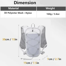 Ultralight Night Reflective Running Bag Cycling Backpack - (Without Water Bottle) Breathable, Lightweight Hiking Backpack With Water Bottle Storage Space, Black Polyester, Suitable For Outdoor Sports And Festivals, Cycling Backpack - Grey - View 4