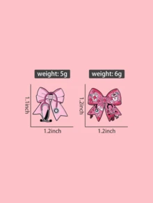 1/2pcs Unique Medical Nurse Doctor Stethoscope Metal Brooch Pin, Creative Cartoon Cute Pink Bow Brooch Pin For Clothes, Bags, Accessories. Ideal Gift For Theme Party, Perfect Present For Friends - Multicolor - View 12