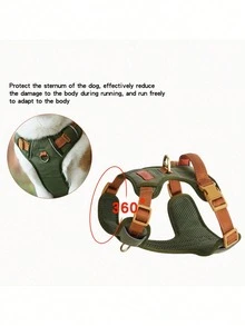 PETSIN 1pc Reflective Pet Harness,Adjustable Webbing Make The Harness Well-Fitting For Dogs,Soft And Breathable Mesh Under The Fabric ,Pick Up The Dog Anytime With The Comfortable Handle