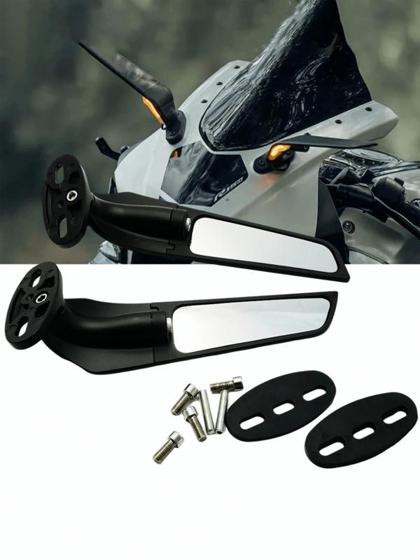 Motorcycle Mirrors Wing Rearview Mirrors Compatible With Kawasaki 300 400 650 CBR300R CBR500R CBR600RR CBR1000RR Suzuki GSXR 600 750 R15 R25 YZF600R,Moto