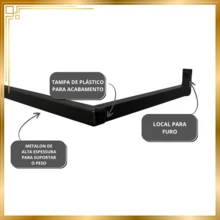 Kit 3 Arara de Parede 60cm Cabideiro Organizador de Roupas Loja Closet Quarto Cabide