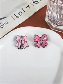 1/2pcs Unique Medical Nurse Doctor Stethoscope Metal Brooch Pin, Creative Cartoon Cute Pink Bow Brooch Pin For Clothes, Bags, Accessories. Ideal Gift For Theme Party, Perfect Present For Friends - Multicolor - View 3
