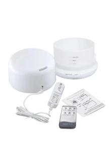 Humidifier Diffuser Aromatizer 300ml Ultrasonic White Style With 7 Color LED With Control - trắng - Xem 5