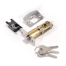 Lislark 1SET Door Handle With Lock And Key, Security Key Reversible Lever Exterior, Door Lock, Suitable For Front Door And Bedroom, Satin Chrome Plated, Pry-Proof Smart Key Relock Core Secure Local Stock Shipped - Silver - View 7