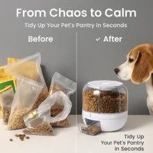 Pet Food Storage Container With Moisture-Proof Lid And 6 Grids – Smart Dispenser Box For Cat & Dog Treats, Multi-Purpose Organizer - White - View 3