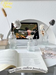 <Czyste szkło, nieograniczone możliwości>, 1 szt. 100/150/200/250 ml Przezroczysty szklany wazon na kiełki - Mały wazon na kwiaty - Dekoracyjny mały wazon w stylu retro - Dekoracja weselna w stylu rustykalnym Miniaturowy wazon retro - Dekoracja kwiatowa na rodzinny stół jadalny