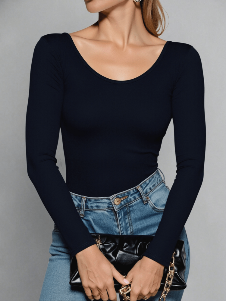 Set 2 Blusas Mujer Manga Larga Interior Térmico Invierno Dama - Blanco y Negro - Añade 7