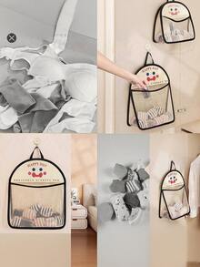 1pc Hanging Mesh Lingerie & Socks Storage Organizer Bag, Breathable & Washable Laundry Sorting Bag, Multi-Functional Hanging Classified Bag, Lingerie & Socks Bag, Portable Breathable Wall-Mounted Organizer Bag, Hanging Mesh Storage Bag, Polyester Breathable & Washable Laundry Organizer Bag - Multicolor - View 6