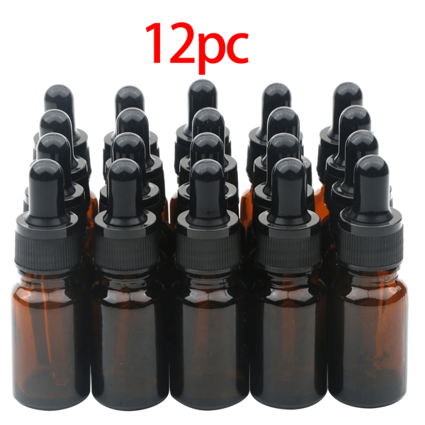 12/4 Packs 1oz Amber Glass Dropper Bottles Glass Eye Dropper 30ml For Essential Oils, Liquids, Glass Tincture Bottles, Leakproof Travel Bottles