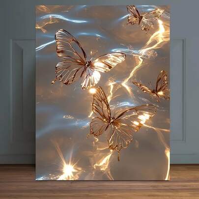 DIY Diamond Painting Kit For Adults - Frameless Water Butterfly Canvas Art, Perfect For Living Room & Office Decor, Ideal Gift For Friends And Autumn Festival