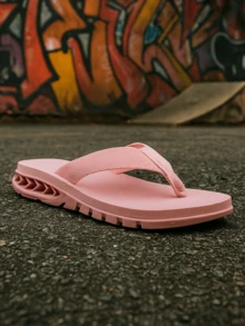 Men's Street Flip Flops, Soft Insole, Durable Sole, Urban Colors, Sizes 37 To 44, Comfortable - Baby Pink - View 1