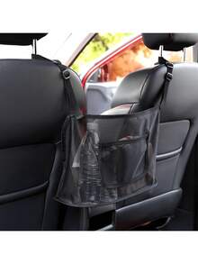 1 Peça Bolsa de Rede de Armazenamento de Assento de Carro de Grande Capacidade, Bolsa Suspensa Multiuso para Assento, Organizador Portátil Adequado para a Maioria dos Carros/SUVs e Outros Veículos - A - Visão 3