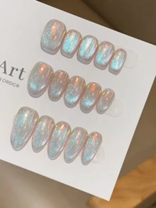 0.3g/Pc Chameleon Nail Powder, Holographic Aurora Nail Art Pigment, DIY Nail Decoration Neon Optical Color Changing Nail Powder - 彩色 - 查看 4