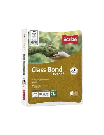 500 Hojas Papel Bond Blancas class bond
