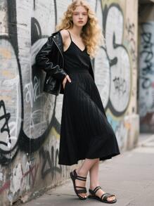 Summer Bohemian Style Flat Slip-On Strappy Sandals, Versatile Open Toe Flat Roman Sandals In Brown, Khaki, Black, Olive Green