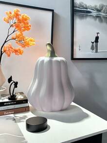1pc Ceramic Pumpkin Figurine Mini Artificial Pumpkin Halloween Figurine Suitable For Fall Thanksgiving Table Decoration - Orange - View 12