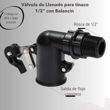 Válvula de llenado para tinaco 1/2" CNX con mayor flujo de agua libre de sarro y óxido presión alta o baja empaque antifugas fácil de instalar y duradera