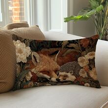 1 Vỏ gối trang trí họa tiết cáo và nhím họa tiết hoa Morris cổ điển, chất liệu nhung đào mềm mại in một mặt, vỏ gối 30*50cm/40*60cm dùng để trang trí phòng, ghế sofa vải hiện đại, trang trí tiệc, quà tặng - Nhiều màu - Xem 7