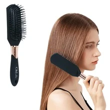 C&J FLORI CEPILLO PARA CABELLO RECTANGULAR PEINE ACOJINADO NEGRO / DORADO - Negro - Ver 2