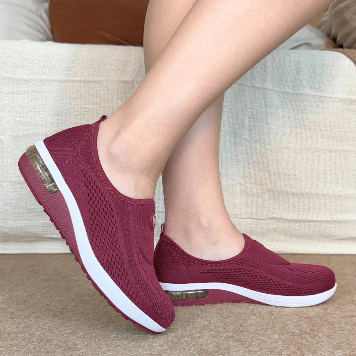 Modare Women Wedge Sneakers - 酒紅色 - 查看 1