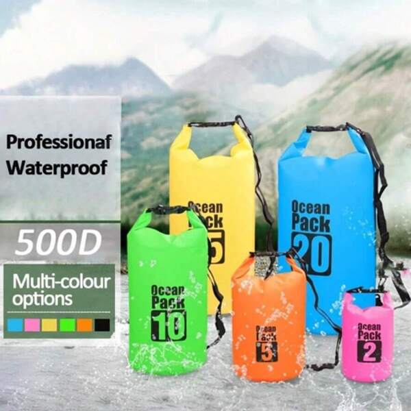 1pc Touch Screen Waterproof Bag, Waterproof Zipper Closure, 2-In-1 Waterproof Phone Pouch, Solid Color PVC Fabric Swimming Bag, Suitable For Hiking, Trekking, Rafting, Surfing, Canoeing, Outdoor Sports Equipment With Normal Waterproof Level