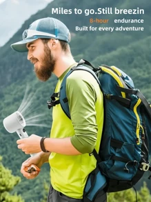 Handheld Fan Handheld Fan High-Speed Portable Turbofan USB Rechargeable Electric Fan With Digital Display Support 120-Speeds Infinitely Adjustable For Camping Travel Home Office