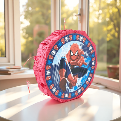 Marvel Marvel Spinne-Man Piñata 4 Stücke Set, Piñata + Augenmaske + Schlagstock + Konfetti, geeignet für Geburtstagsparty, Halloween, Weihnachtsgeschenk Dekoration, Partyspielrequisiten, Karnevalsfeiern