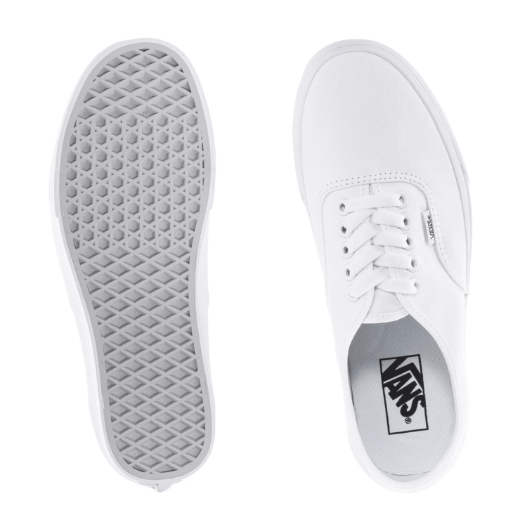 Authentic Canvas Sneakers, Unisex Low‑Top Skate Classic Shoes, Vans Sneakers For School And Work (VN000EE3W00) - 白色 - 查看 8