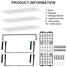 Lislark 3Pcs Wooden Floating Wall Shelves Display Unit Storage Decor Rustic Home Office - 3 Layers White - View 5