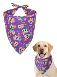 Random 3-Color Cartoon Pattern Fashion Scarf - Dog And Cat Drool Bib And Decorative Accessories, Cute Pet Style, Triangular Design, Extension Belt Design, Exquisite Multifunctional Decoration, Pet Collar Alternative, Suitable For Indoor And Outdoor Use