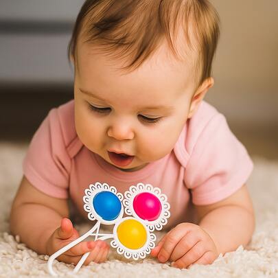 Chocalho Para Bebê 18 CM Rendado Branco