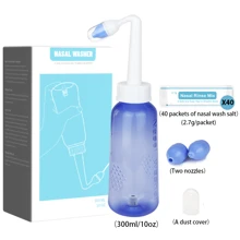 Nasal Irrigation System-300ml 10oz Nasal Wash Bottle With Nasal Wash Salt Packets