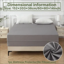 Waterproof 6-Sided Mattress Cover With High-Quality Zipper – Breathable & Machine Washable Quiet Mattress Protector, Fully Dustproof With Invisible Zip For Home, Hotel, Dormitory Use - Grey - View 18