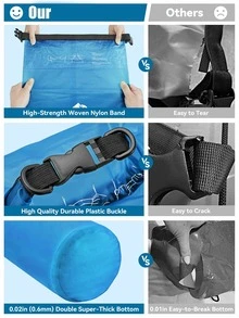 Waterproof Backpack Dry Bag For Women Men, Floating Bag Dry Backpack 5L/10L,Dry Bags Waterproof For Kayaking,Boating,Canoeing,Rafting,Hiking,Camping BluePink Outdoor Green Boater Protection - Blue - View 5