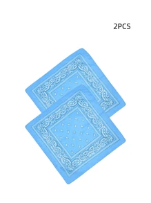 2pcs Unisex Paisley & Floral Print Bandana, Versatile Headband, Neckerchief, Fashion Accessory Men Accessories Men Scarves