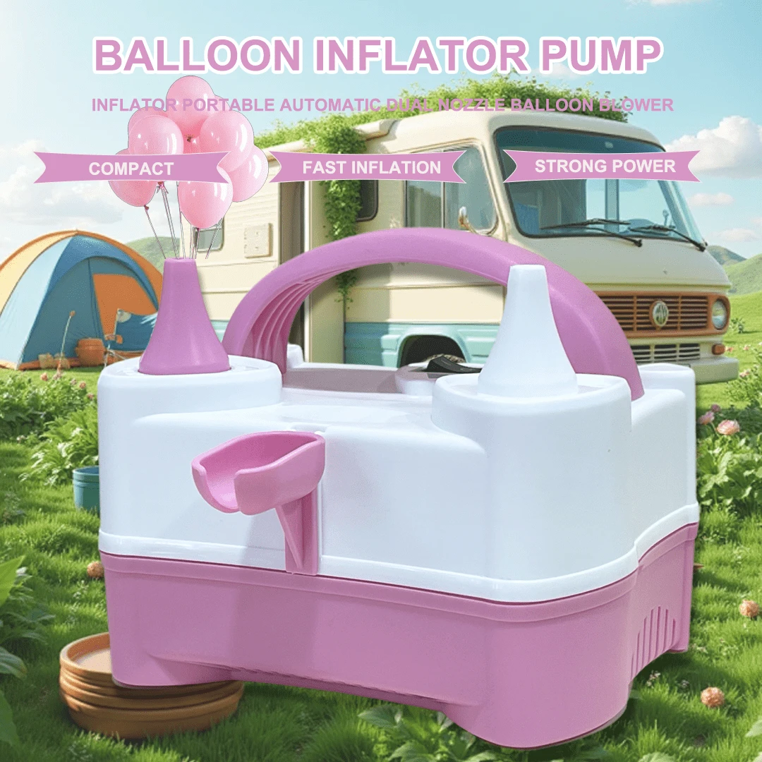 AOYI 1pc Electric Balloon Pump, Portable Dual-Nozzle Electric Balloon Inflator, Suitable For Decorating Parties And Inflating Balloons