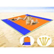 1 Large Beach Mat, Oversized Sand/Moisture Resistant Beach Blanket, Foldable Waterproof Pocket Beach Blanket, Portable And Lightweight Picnic Beach Mat, Quick Drying Outdoor Picnic Mat, Durable Waterproof Sand Resistant Beach Blanket, Sand Resistant, Portable Outdoor Blanket, Ideal Choice For Picnicking, Traveling, Camping, And Hiking, Enjoying A Beach Without Chaos, A Must-Have For Travel, With Multiple Sizes And Colors To Choose From