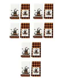 2pcs/4pcs/12pcs Halloween Castle Pattern Kitchen Towels, Halloween Bat Pattern Bathroom Towels, Halloween Outdoor Party Towels, Halloween Home Decor, Halloween Kitchen Decor, Modern Style, Quick Drying, Super Soft Microfiber Material, Rectangular, 15.75IN*23.62IN/40*60CM Digital Printing Pattern, Suitable For Outdoor Party Decoration, Halloween Holiday Gifts
