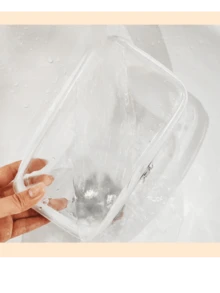 Túi đựng đồ vệ sinh cá nhân và mỹ phẩm du lịch bằng PVC, Túi đựng quần áo, giày dép có khóa kéo, Túi đựng đồ vệ sinh cá nhân du lịch, mỹ phẩm, Đồ chơi có khóa kéo bằng PVC tại nhà - trắng - Xem 10