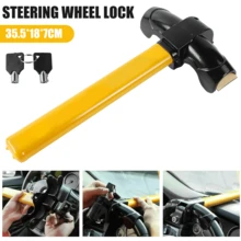 Lislark Car Steering Wheel Lock Anti-Theft Device Universal Auto Security Anti-Theft Rotary Steering Wheel Lock With Keys - Yellow - View 3