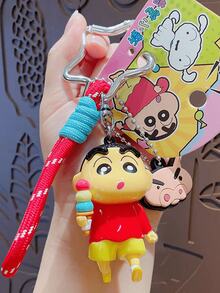 Cute Crayon Shin-chan Keychain, with Durable Cord and Cartoon Character Pendant, Practical Keyring for Daily Use, Outdoor Travel, and More - Perfect Gift for Kids, Teens, and Anime Fans, Featuring Popular Cartoon Design, Lightweight and Portable, Adds Fun to Keys, Bags, or Backp - 彩色 - 查看 17