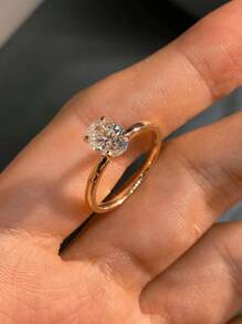 1PC Delicate Elegante En Luxe 925 Sterling Zilveren 4 Klauw Ovale Vrouwen Ring Dames Sieraden Cadeau Verjaardagscadeau Feestcadeau