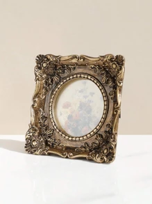 1pc Square Mini Photo Frame Easel Resin Vintage Frame Oil Painting Frame Resin Frame Gallery Wall Decor