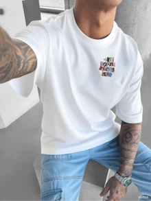 Men's Double-Sided Printed T-Shirt Colorful Anti Social Club Pattern, Comfortable, Stylish For - 白色 - 查看 3